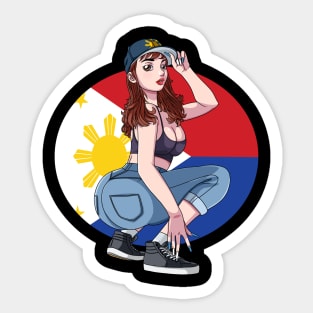 Pinay Girl Filipina Strong Philippines Flag Filipino Pride Sticker